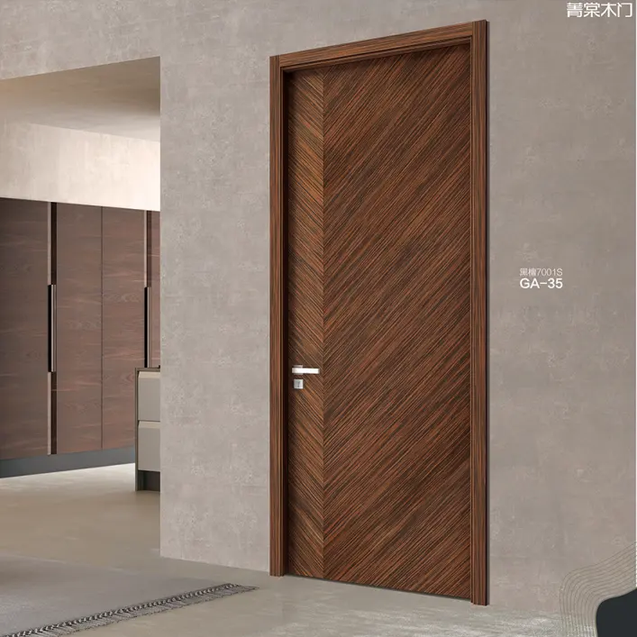 Fancy interior black sander ash flush semi-solid impiallacciatura pittura porta in legno