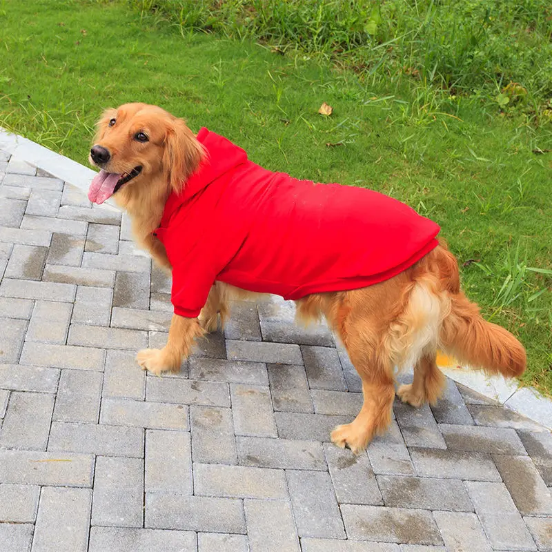 Fábrica profesional personalizar en blanco perro grande vestido ropa con capucha ropa fabricantes de mascotas