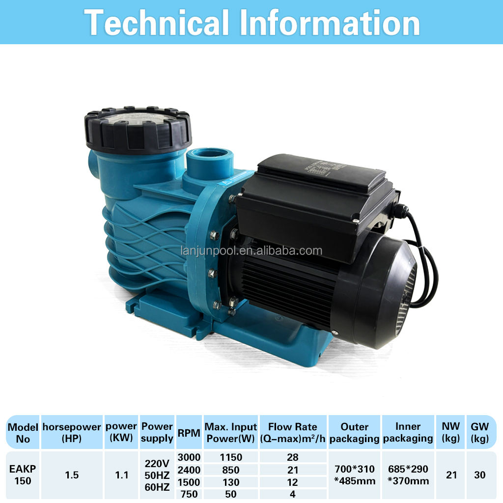 EAKP150(1,5HP/1,1Kw/50-60HZ/220V)bleu