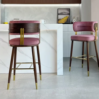 Tabouret de bar en métal OEM moderne, de luxe léger et écologique, pour restaurants commerciaux, hôtels, bars et cafés