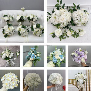 Boule de fleurs artificielle en soie blanche de petite taille, fabriquée à la main par LEDA Factory, pour mariage, anniversaire, Saint-Valentin, fête - Product Image 6