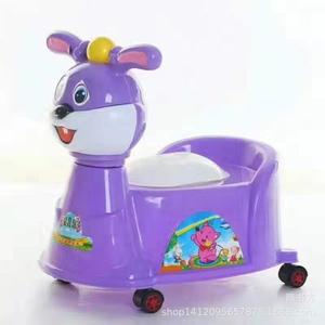 Children's Potty With Music Slide Design Cartoon Baby Toilet Seat Plastic Multi Color Mixed Packaging - Product Image 1