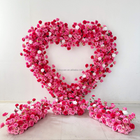Arche de fleurs artificielles en forme de cœur blanche personnalisée, cadre métallique, arche florale pour mariage, toile de fond pour événement, fête, décoration de scène