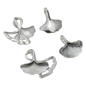 Pendentif en forme de feuille de Ginkgo en acier inoxydable, 13x13mm, 16x17mm, breloque végétale pour collier, bracelet, cadeau - Product Image 2