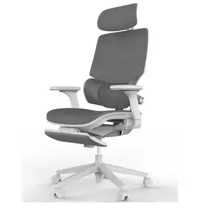 Silla de oficina de malla giratoria ajustable de alta calidad, silla de oficina ergonómica blanca de China con reposapiés