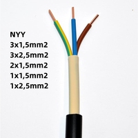 Fil électrique de haute qualité NYY NYM NYM-J NYM-O 3*1.5mm 3*2.5mm 3*4mm 6mm 10mm en cuivre pur isolé PVC, bon prix