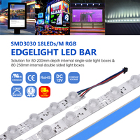 Tira de Luces LED RGB de Alta Potencia con Iluminación Lateral de 12 V CC con Lente para Cajas de Luz de 8-20 cm de Profundidad