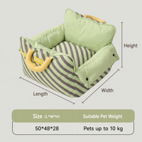 Siège de Voiture Portable pour Chien, Transporteur de Voyage Rembourré et Matelassé pour Animaux, Lit Rehausseur Pliable avec Poignée de Transport pour Petits Chiens et Chats - Vente en Gros