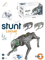 MILI Juguete Mecánico de Control Remoto 2.4G, Locustino Eléctrico de Plástico con Música, Luces LED Verdes, Interactivo, Alcance de 30m