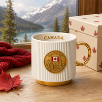 Tasses en céramique souvenirs nationaux du Canada avec design drapeau, parlement et monuments, tasses à café et à thé en porcelaine personnalisées, OEM ODM, vente en gros