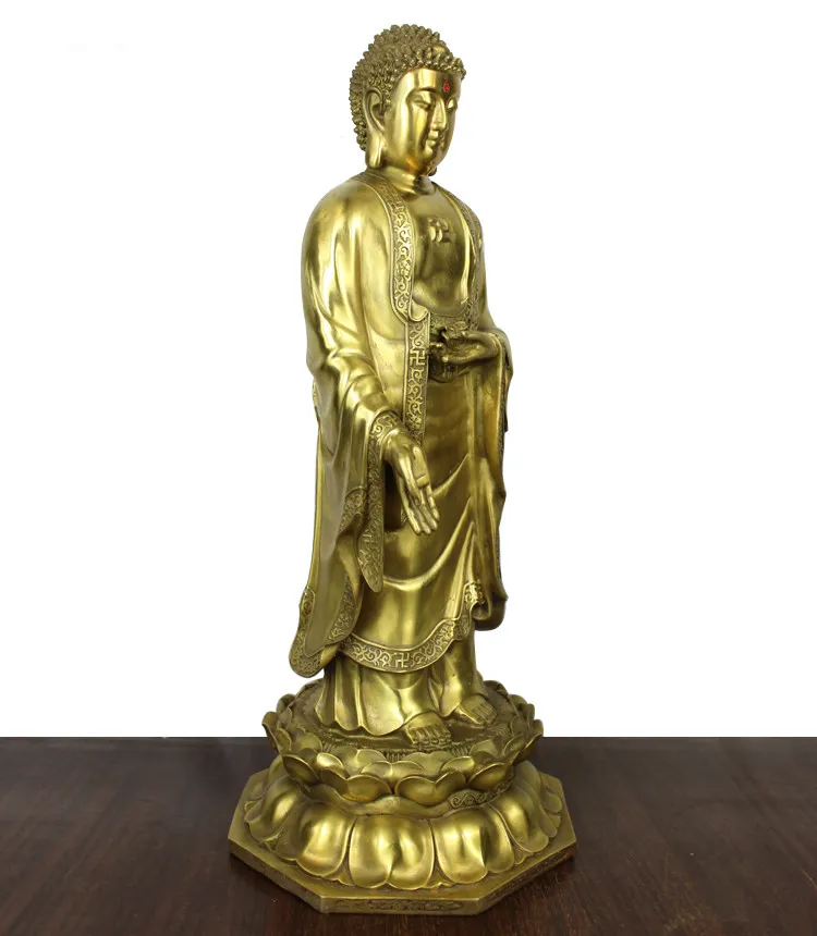 Оптовая продажа, розничная продажа, индийская буддийская статуя, стоящая Бронзовая статуя под заказ, скульптура для освящения