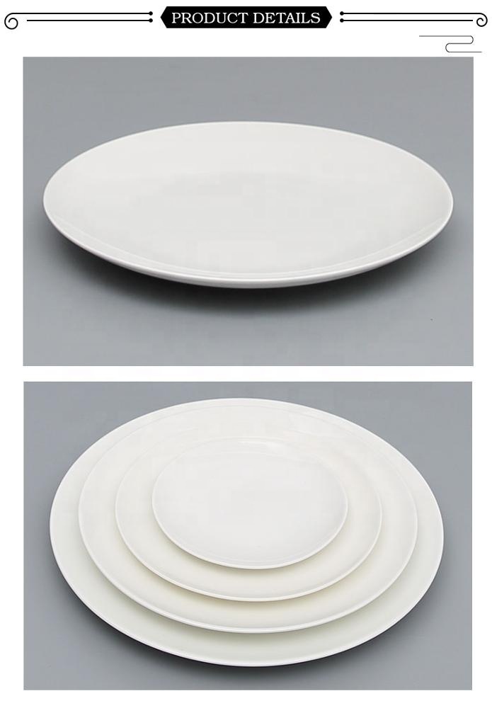 4 tailles ensemble de vaisselle en céramique ronde lisse assiette creuse avec impression personnalisée
