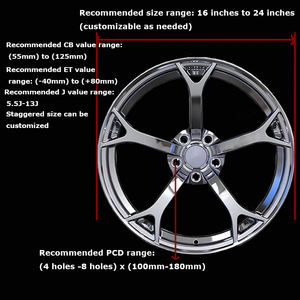 टॉयोटा 20 17 6061 18 jdm 19 इंच जाली रेसिंग कंगुफा 5x100 क्रोम मिश्र धातु 4x100 कस्टम 5x114.3 पहियों - Product Image 2