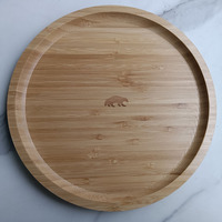 Plateau de service rond carré en bambou naturel pour mariage, assiette à dîner en bambou personnalisable avec logo, plat à gâteau