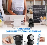 Venta al por mayor Eyoyo manos libres QR 2D con cable lector de código de barras de escritorio escáner para POS PC supermercado biblioteca al por menor librería
