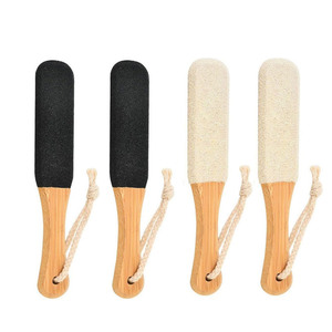 Lima de Bambú Natural para Pies, Exfoliante y Removedor de Callos, Herramienta de Pedicura Blanca y Negra de Venta Caliente - Product Image 1