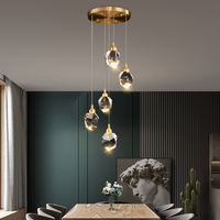 Lustre suspendu en laiton au design moderne, produit de luxe, lustre en cristal, éclairage d'intérieur, luminaire décoratif de plafond, idéal pour un hôtel