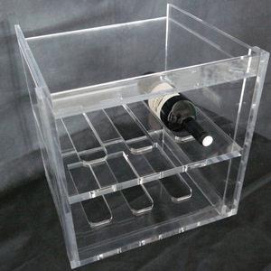 Kệ đơn Acrylic trong suốt hiển thị rượu vang giá tự dính đánh bóng cho dễ dàng lắp ráp tủ lưu trữ chai - Product Image 2