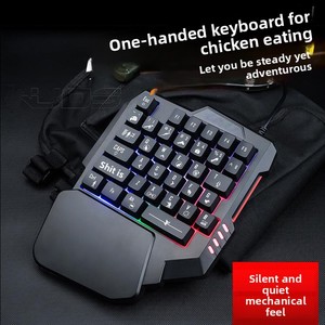 Clavier de jeu mécanique à une main, vente en gros d'usine, interrupteurs bleus, rétroéclairage mixte, architecture X, pour Throne, Chicken, Peace <span class=keywords><strong>Elite</strong></span> - Product Image 4