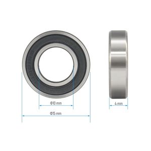 Cuscinetto a Sfera Miniaturizzato 6700 ZZ RS a Parete Sottile in Acciaio Cromato 10*15*4mm per Robot, <span class=keywords><strong>Auto</strong></span> RC, Biciclette - Product Image 2