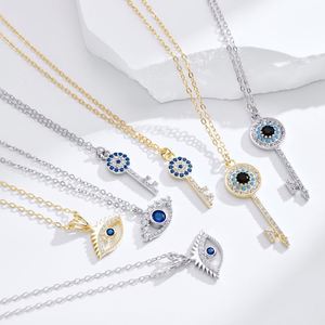 Dylam Personalized Faith Spiritual Turkish Protection Mysterious Evil <b>Key</b> Eyes Pendant Necklace for Women Dress up - Product Image 2