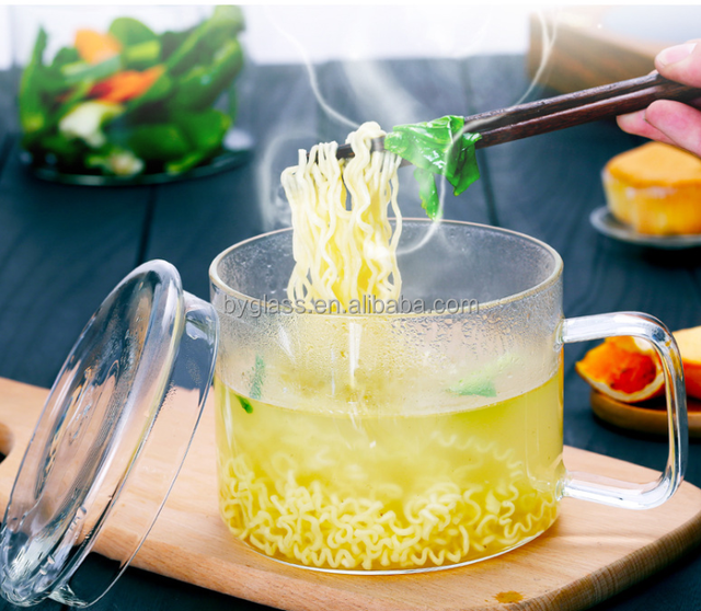 High Borosilicate Glass Saucepan Cooking Pot Thickened Glass Instant Noodle Pot Household Double Ear Glass Pot