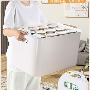 Contenedor de Almacenamiento de Plástico Rectangular Blanco, Organizador de Ropa a Prueba de Polvo, Caja de Almacenamiento para Juguetes, Dulces y Artículos del Hogar - Product Image 3