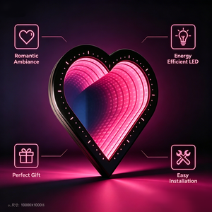 Wholesale Custom Heart Infinity LED Makeup <b>Mirror</b> ROHS REACH Certified Art Deco Design Wedding Decor for Venues - Product Image 2