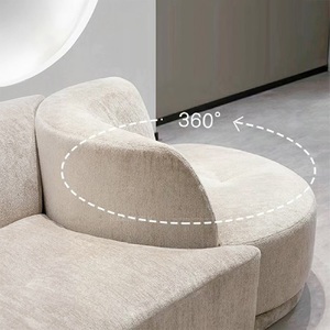 Divano Moderno di Lusso in <span class=keywords><strong>Velluto</strong></span> per Soggiorno, Divano Girevole a Parete, Arredamento Affidabile in Tessuto - Product Image 5