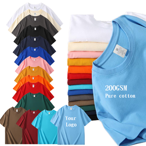 Camiseta de Algodón de Color Sólido para Hombre, Talla Grande, Tejido de Punto de 200 g/m², Transpirable, Logotipo Personalizado, Estampado Serigrafiado, Manga Corta - Product Image 1