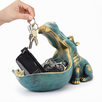 SE7ART Home Fun Grande Statue Crocodile Hippopotame à Bouche Géante, Plateau à Bonbons et Bol à Clés, en Résine Peinte à la Main, Thème Animalier, Décoration de Salon Tendance