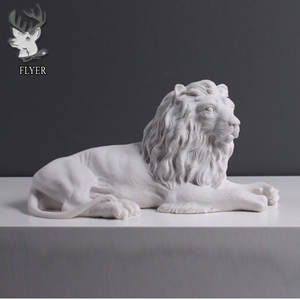 Decoración de jardín al aire libre Popular estilo occidental piedra de mármol Natural escultura Animal puesta de sol estatua de León de mármol rojo - Product Image 2