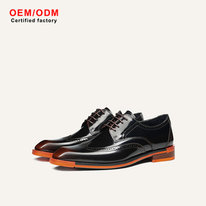 Zapatos Oxford Formales de Negocios para Hombre, con Cordones, Punta en Pico, Cómodos, Brillantes, Estilo Británico de Alta Gama, con Grabados, para Bodas de Otoño, Personalizados OEM - Product Image 2