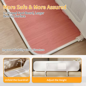 Sponda <span class=keywords><strong>Letto</strong></span> Multifunzione Portatile Regolabile per Neonati, Box per Bambini, <span class=keywords><strong>Barriera</strong></span> di Sicurezza Convertibile - Product Image 3