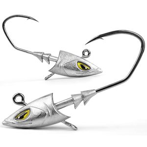Hameçon assisté pour la pêche en mer du bar, du poisson-chat et du poisson noir – Hameçon en plomb pour appâts souples - Product Image 1