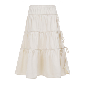 Satin <b>Wrap</b> Skirt with Bow and Flowing Ribbons Natural High Waist Slit Ankle-Length <b>Sweet</b> Girly Digital Print Breathable - Product Image 6