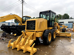 Niveleuse à moteur robuste jaune, modèle 2019, poids opérationnel de 16 500 kg, pour travaux routiers et terrassement - Product Image 6