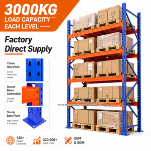 4 Beam Levels 3000KG Custom Heavy Duty Adjustable Corrosion Protected Powder Coated Steel Pallet <strong>Racking</strong> <strong>Storage</strong> Rack - Product Image 1