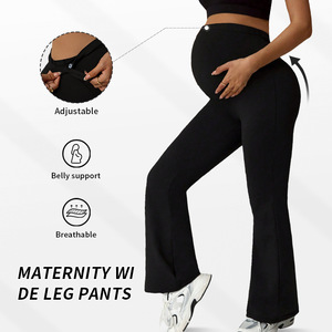 3057 Europe et États-Unis Automne <span class=keywords><strong>Hiver</strong></span> Nouveaux Pantalons Évasés Taille Haute pour Femmes Enceintes Leggings de Maternité pour le Ventre et les Hanches - Product Image 6
