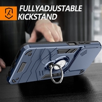 Funda Protectora para Teléfono Celular con Protector de Cámara Híbrido de TPU Suave y PC Rígido, con Anillo y Soporte, para ZTE Blade A56 4G
