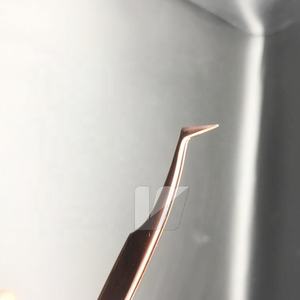 แหนบต่อขนตารูปตัวแอลญี่ปุ่นทำจากสแตนเลสสีโรสโกลด์ปลายแหลมออกแบบโลโก้ได้ตามต้องการ - Product Image 6