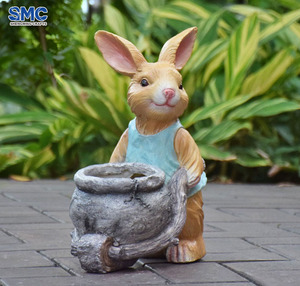 Vaso per Fiori Creativo da <span class=keywords><strong>Giardino</strong></span> Esterno a Forma di Coniglio Astronauta in Resina SMC, Realistico, Durevole e Resistente alle Intemperie - Product Image 2
