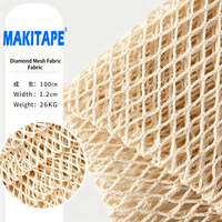Groothandel 260gsm puur katoenen warp gebreide diamantmesh stof voor fruitzakken en handtassen