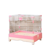 Cage pour chien moderne et spacieuse avec plateau amovible facile à nettoyer, maison pour animaux de compagnie en plastique pour chiens, lapins, chats