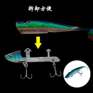 Señuelo VIB de doble cola en T de 30g, cebo de lanzamiento largo de 12cm con anzuelo VMC y cabeza plomada para pesca de lubina, pez <span class=keywords><strong>piedra</strong></span> y grouper. - Product Image 3