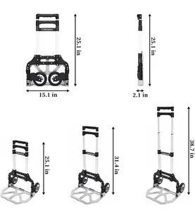 बैग के साथ ऊपर की मंजिल के कार्गो के लिए बंजी कॉर्ड फोल्डिंग ट्रॉली के साथ ऑल टेरेन सीढ़ी चढ़ने वाली कार्ट हैंड ट्रक