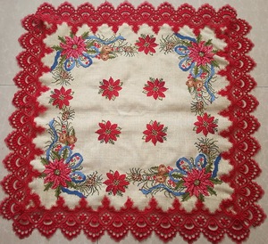 <span class=keywords><strong>Nappe</strong></span> de noël en dentelle, avec broderie et découpe - Product Image 1