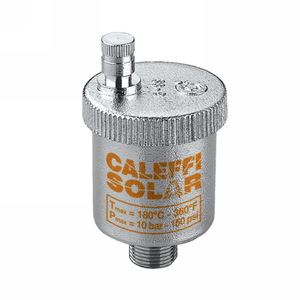 Valvola di sfiato automatica solare Caleffi da 3/8 pollici per scaldabagni solari - Product Image 1