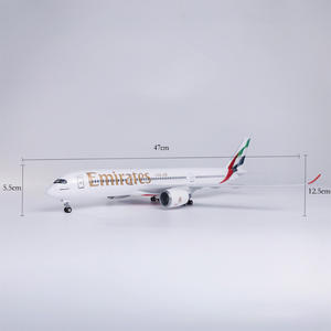 Modelo de Avión de Resina <span class=keywords><strong>Airbus</strong></span> <span class=keywords><strong>A350</strong></span>-<span class=keywords><strong>900</strong></span> de Emirates con Nueva Fardosura, Escala 1/142, 47 cm, con Luces LED y Tren de Aterrizaje - Product Image 2
