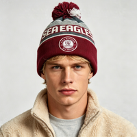 Casquette en tricot à pompon personnalisée, faible MOQ, coloris hiver, patch badge, 100% acrylique, bonnet d'extérieur de haute qualité, toucher doux
